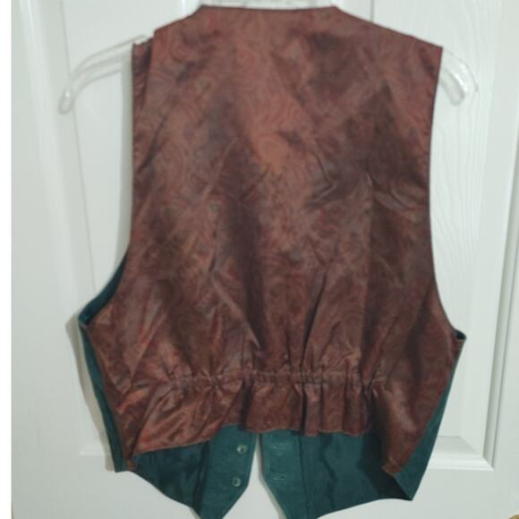 Vintage 90's Women's Vest Dual Control 100% Leather Paisley Large - Picture 3 of 3